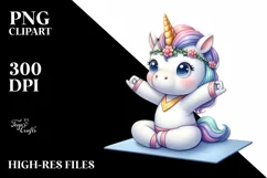 Baby Unicorn Yoga Instructor | Clipart Product Image 3