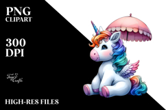 Baby Unicorn on Street Corner, Transparent PNG Product Image 2