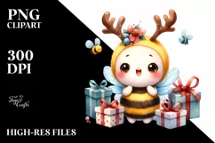 Baby Bee with Festive Vibes, Transparent PNG Product Image 3