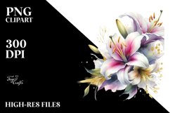 A Washed Watercolor Vibrant with Lily Gold Insertions, White Product Image 3