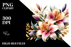 A Washed Watercolor Vibrant with Lily Gold Insertions, White Product Image 2