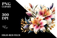 A Washed Watercolor Vibrant with Lily Gold Insertions, White Product Image 3