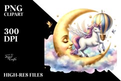 Pirouetting Baby Unicorn on Majestic Airship | Sublimation | Product Image 1