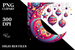 Vibrant Half Moon Retro PNG Product Image 2