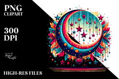 Vibrant Half Moon Retro PNG Product Image 2