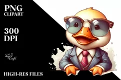 Duck Suit Retro es | Watercolor Clipart Product Image 1