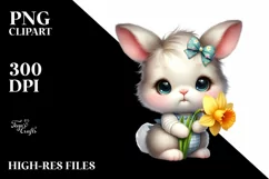 Easter Bunny Egg Flower, Clipart |T-shirt, Mug PNG Product Image 7