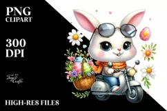 Easter Bunny Egg Flower, Clipart |T-shirt, Mug PNG Product Image 7