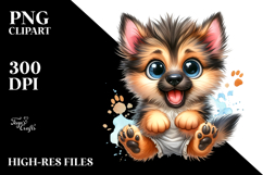 Happy German Shepherd Cartoon PNG Product Image 2