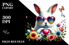 Easter Bunny with Heart-shaped Sunglasses, Digital Painting Product Image 2
