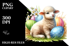 Adorned Baby Lamb Easter Eggs PNG Product Image 2