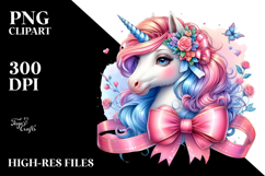 Colorful Baby Unicorn Ribbon PNG Product Image 2