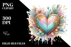 Colorful Wood Heart, Transparent PNG Product Image 2