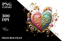 Colorful Wood Heart, Transparent PNG Product Image 2