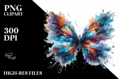 Vibrant Ice Butterfly, Transparent PNG Product Image 3