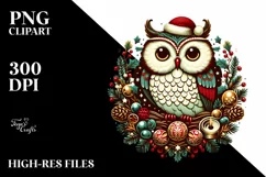 Colorful Pastel Vintage Owl PNG Product Image 3