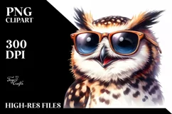 Cute Owl Portrait Sunglasses Smiling | Sublimation | Clipart Product Image 3