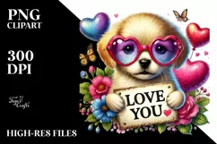 Detailed Puppy with Sunglasses, PNG Product Image 2