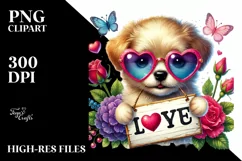 Detailed Puppy with Sunglasses, PNG Product Image 2