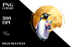 Penguin Drinking Cocktail PNG Product Image 2