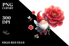 Small Gnome Large Begonia | Clipart Product Image 1