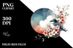 Bird of Spring Flowers, Transparent PNG Product Image 2
