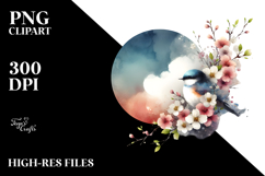 Bird of Spring Flowers, Transparent PNG Product Image 2