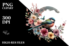 Bird made of Spring Flowers PNG Product Image 2