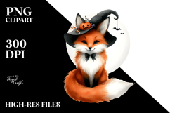 Halloween Fox Watercolor PNG Product Image 2