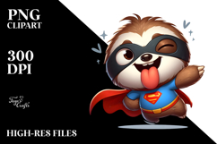 Sloth with Superhero Cape, PNG Product Image 2