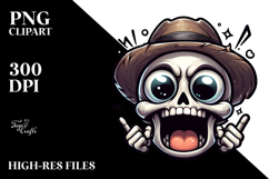 Cute Skull with Hat PNG Product Image 2