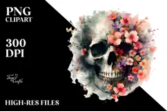 Grunge Skull Painting PNG Product Image 2