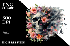 Grunge Skull Painting PNG Product Image 2