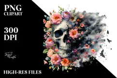 Grunge Skull Painting PNG Product Image 2