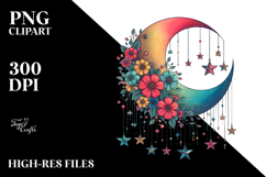 Colorfull Half Moon Retro PNG Product Image 2