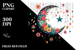 Colorfull Half Moon Retro PNG Product Image 2