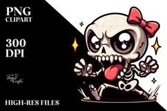 Silly Skull with Bow Tie PNG Product Image 2