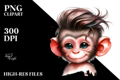 Cute Baby Monkey PNG Product Image 2