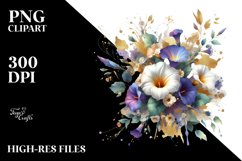 Vibrant Bouquet Gold Foil | Sublimation Clipart Product Image 1