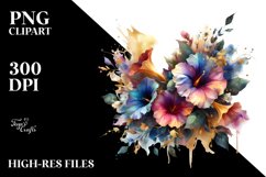 Vibrant Bouquet Gold Foil | Sublimation Clipart Product Image 1