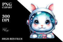 Cute Baby Rabbit Astronaut Helmet PNG Product Image 2