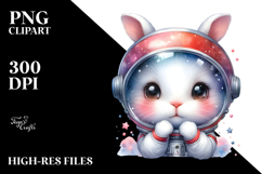 Baby Rabbit Astronaut PNG Product Image 2