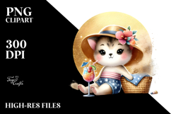 cute Tige in Beachwear PNG Product Image 2