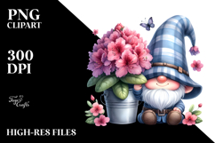 Cute GNOME with Rhododendron PNG Product Image 2