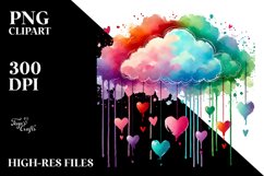 Cloud Sketches with Hearts Digital Painting PNG Product Image 2