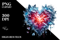 Icy Heart Digital Painting PNG Product Image 2