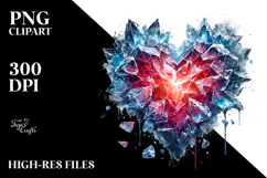 Icy Heart Digital Painting PNG Product Image 2