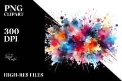 Colorful Brushstroke Splashes PNG Product Image 2