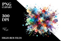 Colorful Brushstroke Splashes PNG Product Image 2