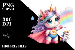 Baby Unicorn Posing Hero | Clipart Product Image 1